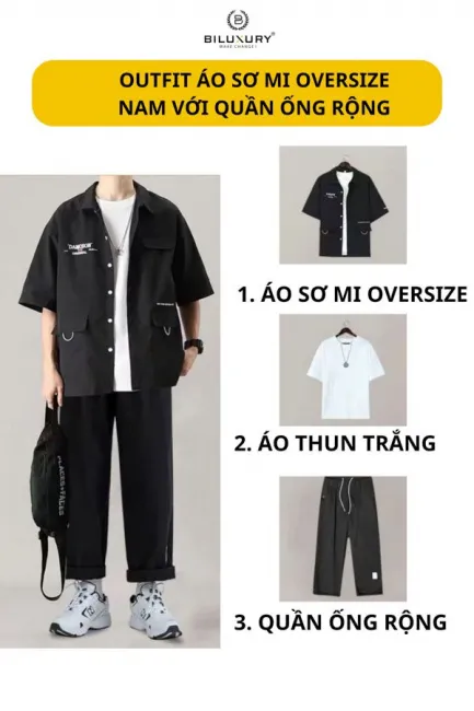 6 Cách phối đồ với áo sơ mi oversize nam cực ấn tượng và cool ngầu