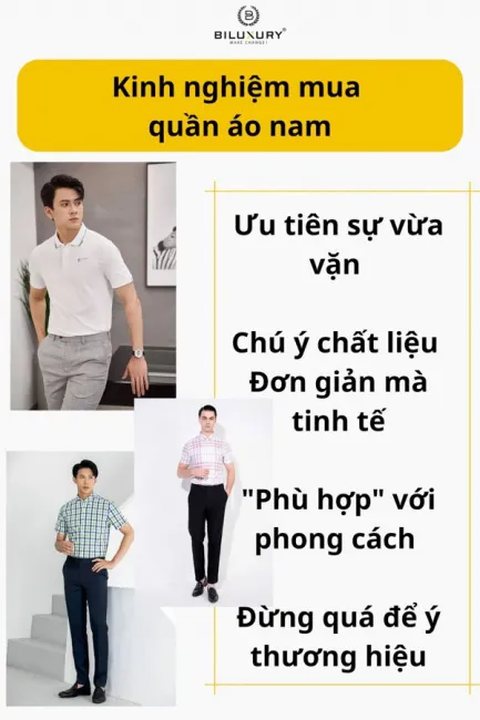 Bật mí kinh nghiệm mua quần áo nam đẹp với 6 bí quyết cực chuẩn