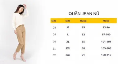 Cách chọn size quần jean nữ lên dáng cực chuẩn