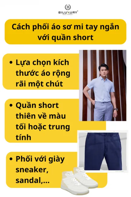 Gợi Ý 6+ Cách Phối Đồ Áo Sơ Mi Tay Ngắn Nam Đẹp & Thu Hút