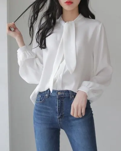 Mix đồ ngày thu chuẩn Hàn với áo blouse ai diện cũng xinh đúng điệu