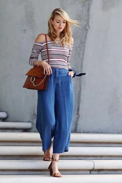 Quần culottes? Học thuộc ngay 1001 cách phối đồ với quần culottes jean cứ diện là xinh!!!