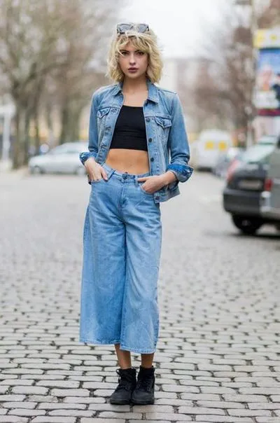 Quần culottes? Học thuộc ngay 1001 cách phối đồ với quần culottes jean cứ diện là xinh!!!