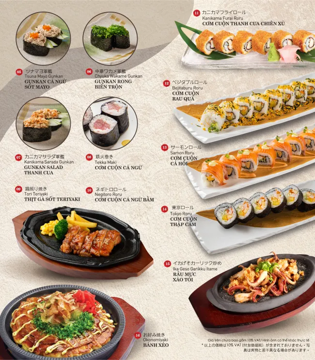 Sushi Kei Nguyễn Chí Thanh với menu sushi Nhật Bản đỉnh cao