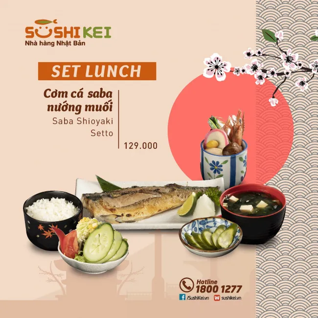 Sushi Kei Nguyễn Chí Thanh với menu sushi Nhật Bản đỉnh cao