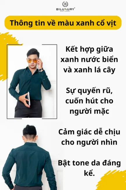 Xanh cổ vịt kết hợp với màu gì theo xu hướng thời trang nhất?