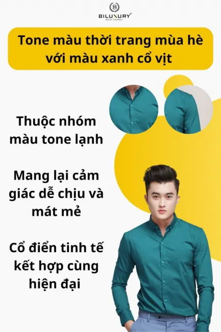 Xanh cổ vịt kết hợp với màu gì theo xu hướng thời trang nhất?